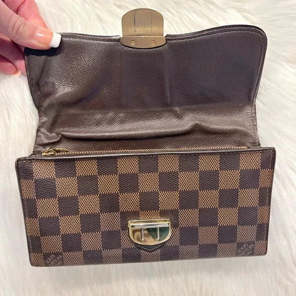 Authenticated Louis Vuitton Damier Ebene Sistina Long Wallet - Picture 7 of 16
